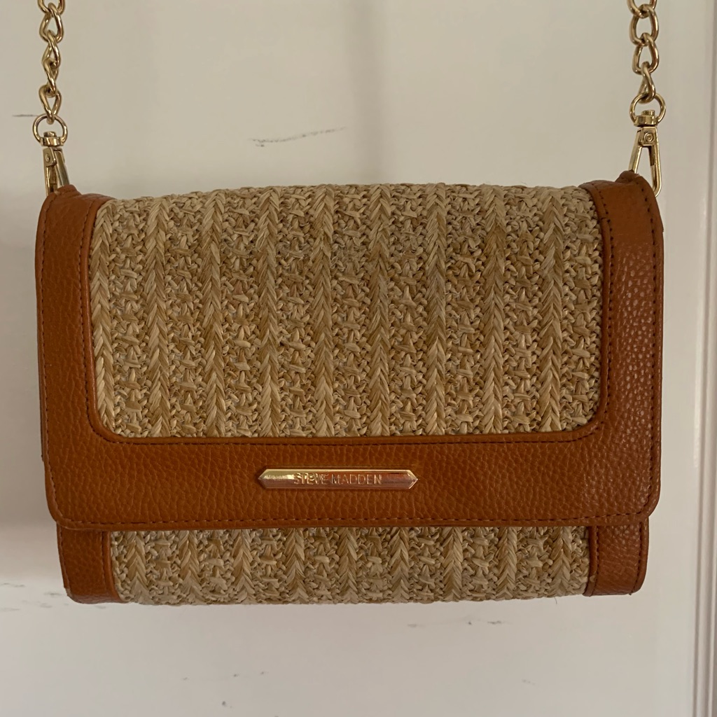 Steve Madden Bsaffron Woven Tan Crossbody Bag Tik Tok Viral Trendy